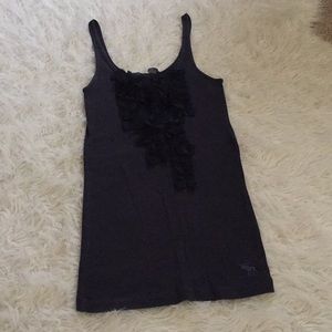 Abercrombie & Fitch Navy Ruffle Tank Top